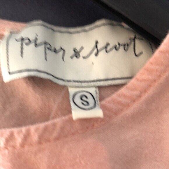 Piper and Scoot Womens S top Mauve Pink Embroidery Bell 3/4 Sleeves lace cotton - Picture 3 of 6